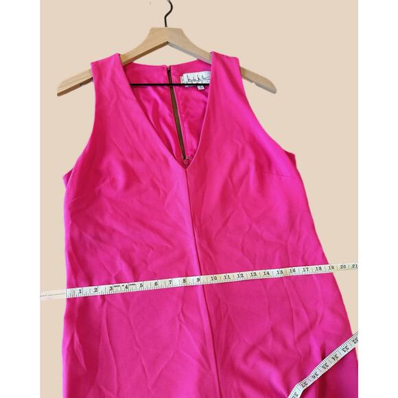 Vibrant Pink Culotte Jumpsuit with V-Neckline - Picture 6 of 9